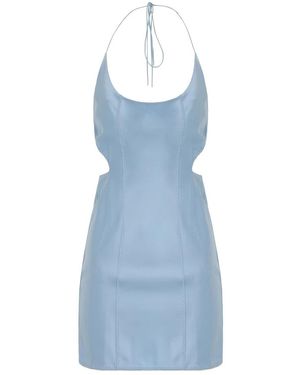 Anna October Kleedjes ,Blauw ,Satijn Mini Satijnen Jurk