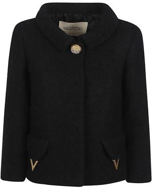 Valentino Vlogo Signature Wool Jacket - Black