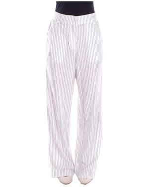 Barbour Broeken ,Wit ,Katoen Sloane Gestreepte Broek Met Rechte Pijpen - Blauw