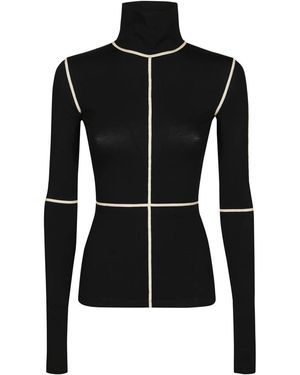 MM6 by Maison Martin Margiela Long Sleeve Tops - Black