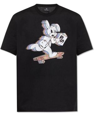 Paul Smith T-Shirt Mit Buntem Druck - Schwarz