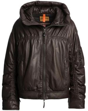 Parajumpers Jassen ,Bruin ,Leer Gracia Leren Jas - Zwart