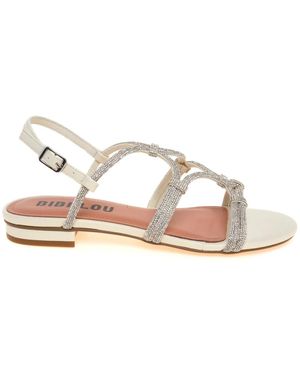 Bibi Lou Sandaal Met Strass Steentjes - Wit