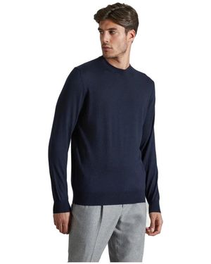 Colombo Truien & Vesten ,Blauw ,Kasjmier Blauwe Kasjmier Zijde Trui