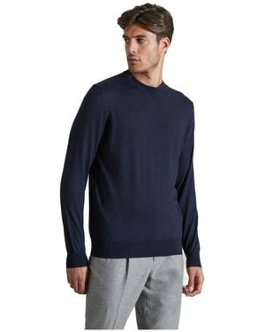 Colombo Truien & Vesten ,Blauw ,Kasjmier Blauwe Kasjmier Zijde Trui