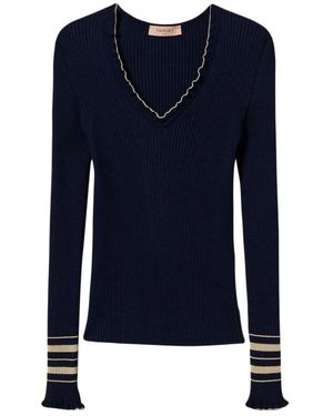 Twinset V-Neck Knitwear - Azul
