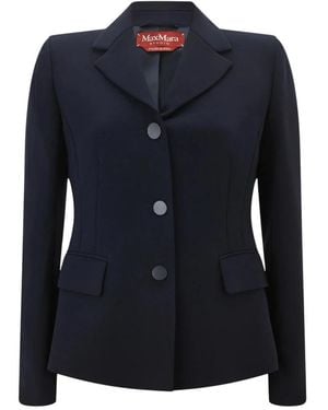 Max Mara Jassen ,Blauw ,Leer Blazer Colibri
