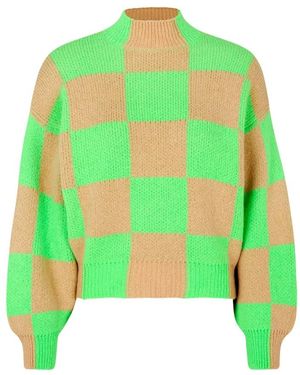 Stine Goya Truien & Vesten ,Veelkleurig ,Zachte Alpaca Gebreide Trui - Groen