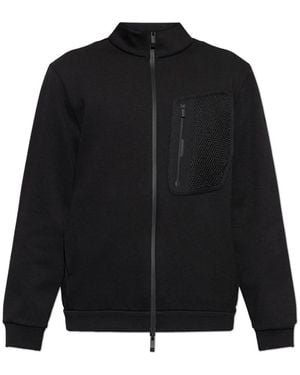 Moncler Hoodies & Sweatvesten ,Zwart ,Katoen Logo Cotton Zip-Up Sweatshirt
