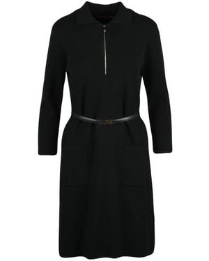 Max Mara Kleedjes ,Zwart ,Leer Ere Jurk