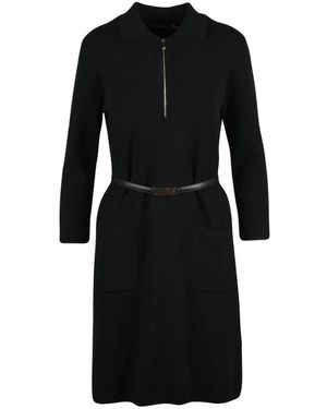 Max Mara Kleedjes ,Zwart ,Leer Ere Jurk
