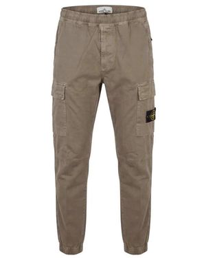 Stone Island Broeken ,Groen ,Katoen Cargobroek - Grijs