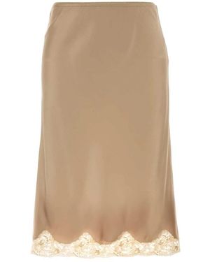 Saint Laurent Midi Skirts - Natural