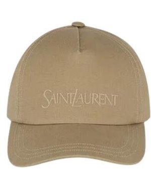 Saint Laurent Casquette Brodee Sai - Naturel