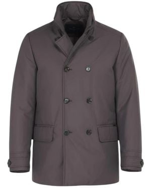 Moorer Double-Breasted Coats - Gray