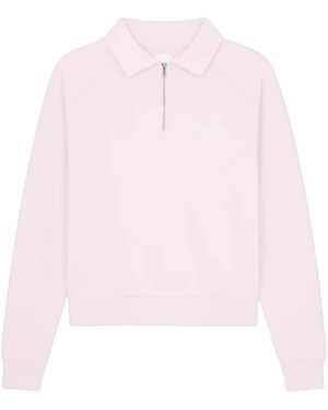 flâneur Truien & Vesten ,Roze ,Katoen Signature Raglan Half Zip