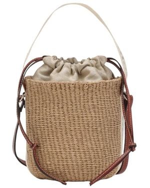 Chloé Tassen ,Leer Small Woody Basket - Naturel