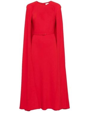 Roland Mouret Kleedjes ,Rood ,Polyester Light Cady Capejurk Met Riem