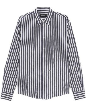 DSquared² Overhemden ,Blauw ,Polyester Overhemd Met Verticale Streep