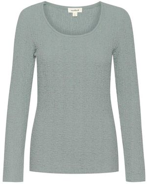 Soaked In Luxury Langarm slim fit tee silberblau - Grün