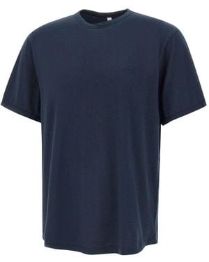 Sun 68 Tops ,Blauw ,Katoen T-Shirt Met Ronde Zoom