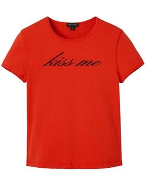 Marc Jacobs Kiss Me Shrunken Tee - Rood