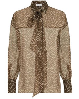 Brunello Cucinelli Zijden Blouse - Bruin
