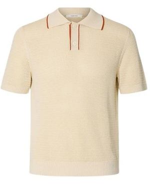 SELECTED Ronde Hals Gebreid - Naturel