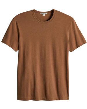 James Perse Leichtes Jersey-T-Shirt Mit Rundhalsausschnitt - Braun