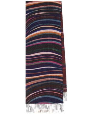 Paul Smith Sciarpa Swirl Misto Cachemire - Blauw
