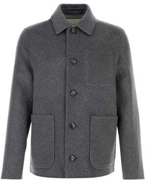 Ami Paris Jassen ,Grijs ,Wol Wolmix Blazer
