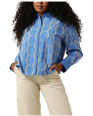 Suncoo Overhemden ,Blauw ,Elegante Lydia Blouse
