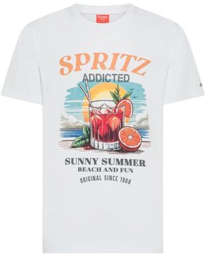 Sun 68 Bedruikt Strand T-Shirt - Wit