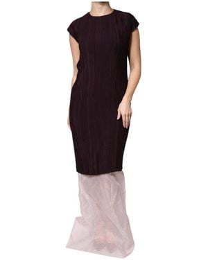 CASASOLA Koker Maxi Jurk Met Korte Mouwen - Rood