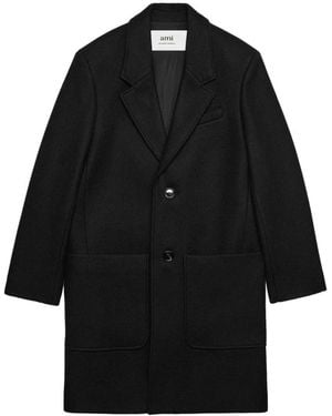 Ami Paris Single-Breasted Coats - Black