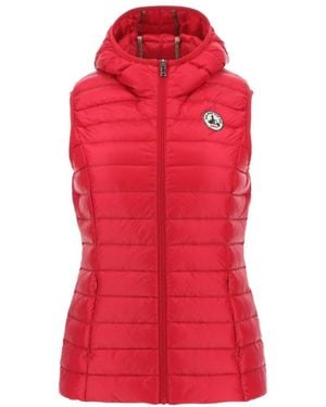 J.O.T.T Mouwloze Puffer Jas Met Capuchon - Rood