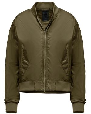Bomboogie Glanzende Nylon Bomberjack Met Kraag - Groen