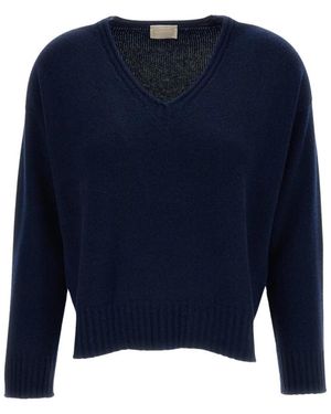Drumohr V-Ausschnitt Strickware - Blau