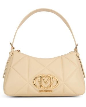 Love Moschino Embossed Q Schultertasche - Natur