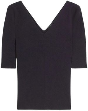 Weekend by Maxmara Ribgebreide Trui Met V-Hals - Blauw