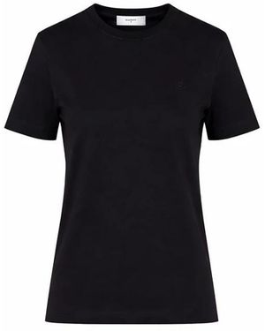 Beatrice B. Tops ,Zwart ,Katoen T-Shirt Met Geborduurd Logo