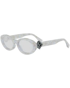 Fendi Accessoires ,Grijs ,Fe 40140U 5318 135 Zonnebril - Wit