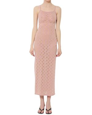 Marine Serre Maxikleid Mit Mondprint - Pink