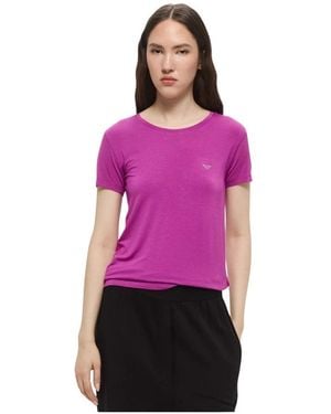 Emporio Armani Tshirt Mc Logo Viskose - Lila