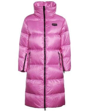 Duvetica Abrigo Largo Acolchado Con Capucha Y Cinturón, Mujer, Talla - Rosa