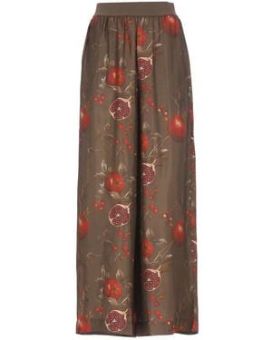 Uma Wang Bruine Viscose Broek Elastische Taille