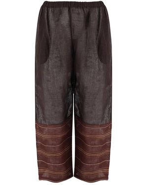 Tory Burch Wide Trousers - Brown