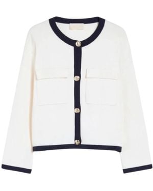 iBlues Weißer Cardigan Descal Mit Frontknöpfen