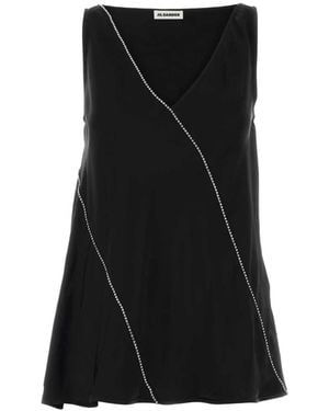 Jil Sander Sleeveless Tops - Black