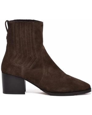 Janet & Janet Heeled Boots - Brown